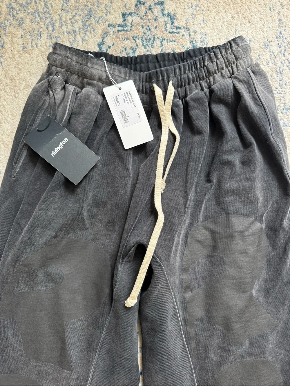 NWT Rivington Roi Rebis Fade Faster Flight Washed Black Sweatpants, Sz Large